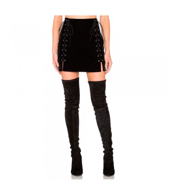 Women Gothic Skirt Lace Up Mini Skirt 